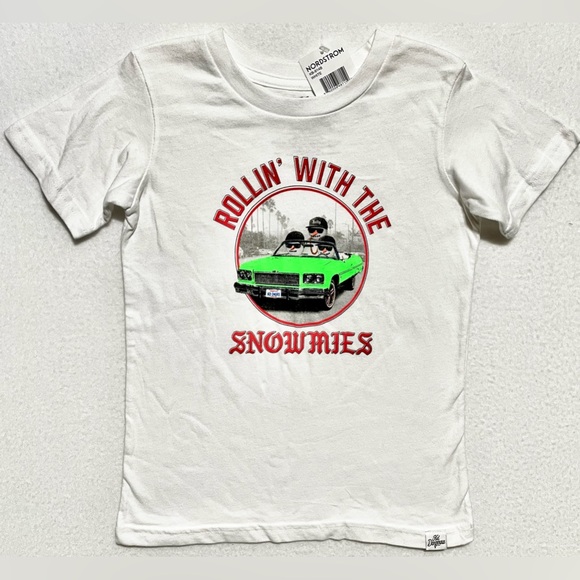 Kid Dangerous Los Angeles “Rollin’ With The Snowmies” Kids Tshirt Size 5 NWT - Picture 2 of 4